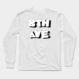 8TH Cool White Long Sleeve T-Shirt